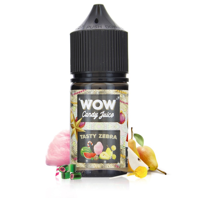 Tasty Zebra, WOW Candy Juice, Bonbons pastèque - Barbe à papa - Sucettes  poire